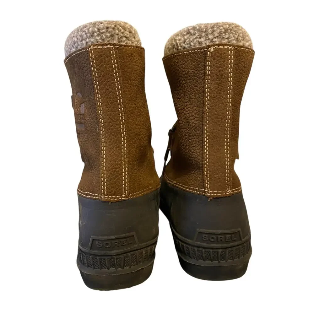 Sorel Badger 37 EU (5 Youth/ 6 Women) Winter Snow Boots Brown Leather and Rubber